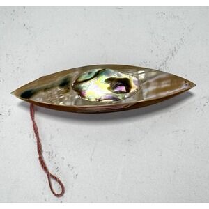 Abalone Iridescent Luster Shell Tatting Shuttle 2.75" Read